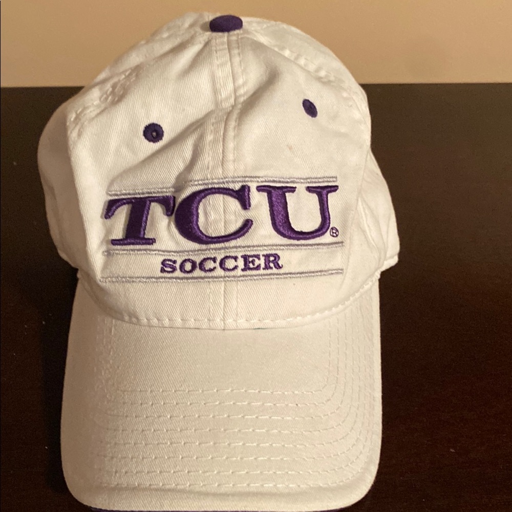 White and Purple TCU ⚽️ hat